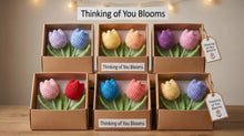 Load image into Gallery viewer, Crochet Tulip Gift Box | Handmade Crochet Tulips | 2, 3 or 6 Tulips in Gift Box | Forever Flowers | Mother's Day Gift | Teacher Gift | Home Décor Manchester