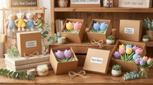 Load image into Gallery viewer, Crochet Tulip Gift Box | Handmade Crochet Tulips | 2, 3 or 6 Tulips in Gift Box | Forever Flowers | Mother's Day Gift | Teacher Gift | Home Décor Manchester