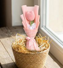 Load image into Gallery viewer, Handmade Crochet Tulip Bouquet, Pastel Colors, Lasting Floral Gift