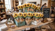 Load image into Gallery viewer, Crochet Sunflower Gift | Handmade Forever Flower | Knitted Sunflower | Rustic Farmhouse Decor | Teacher Mother's Day Gift