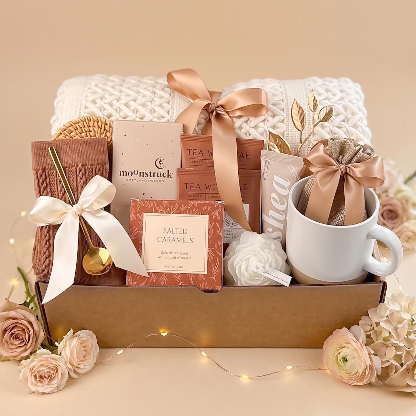 Cozy Care Package, Self Care Basket, Gift box witH blanket