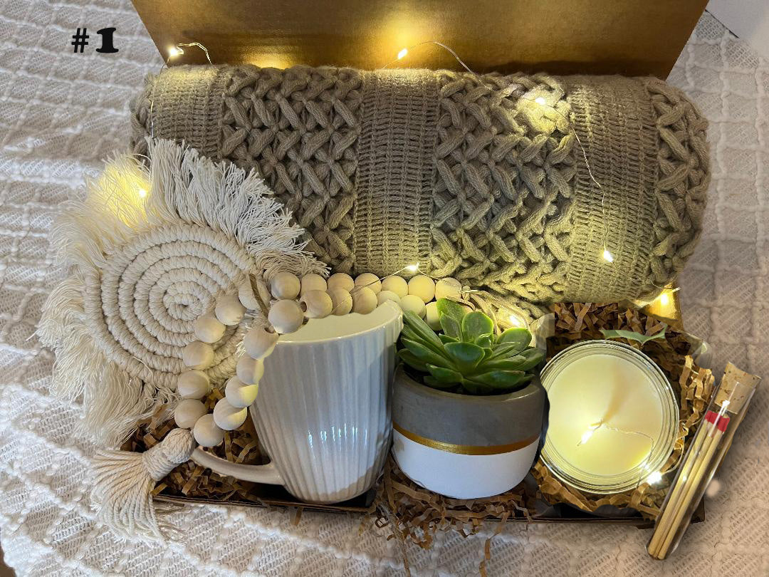 Hygge Gift Box for Your Loved One, Blanket Care package, Gift Set for ...