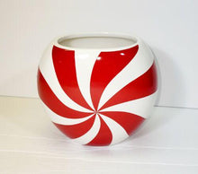 Load image into Gallery viewer, Christmas Peppermint Vase | Red White Soap Flowers | Candy Cane Decor | Holiday Centerpiece | Xmas Table Decor | Winter Wedding
