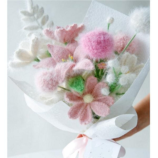 Crochet Pink Plush Bouquet, Forever Flowers, Crochet flowers, Everlasting,Graduation,birthday gift grandmother, gift for sister,gift for her