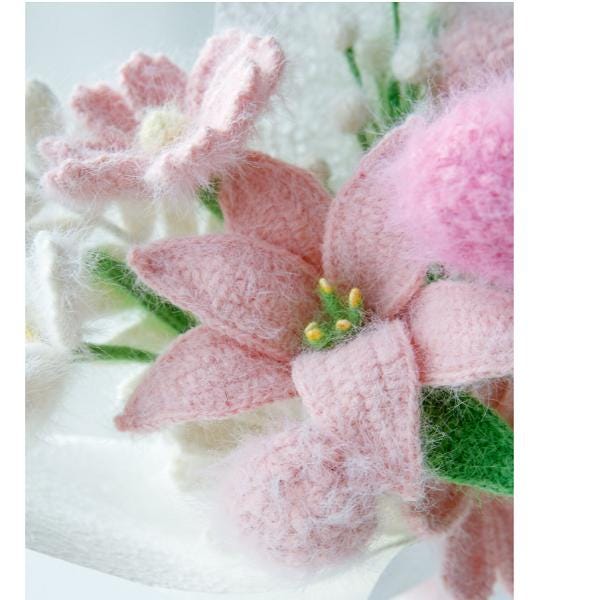 Crochet Pink Plush Bouquet, Forever Flowers, Crochet flowers, Everlasting,Graduation,birthday gift grandmother, gift for sister,gift for her