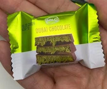 Load image into Gallery viewer, Viral Dubai Chocolate Pistachio Cream Filling | Internet Famous Trending Dessert | Premium Chocolate Bar | Luxury Middle Eastern Sweet Treat
