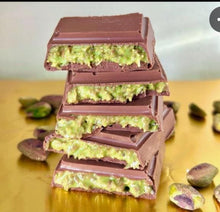 Load image into Gallery viewer, Viral Dubai Chocolate Pistachio Cream Filling | Internet Famous Trending Dessert | Premium Chocolate Bar | Luxury Middle Eastern Sweet Treat
