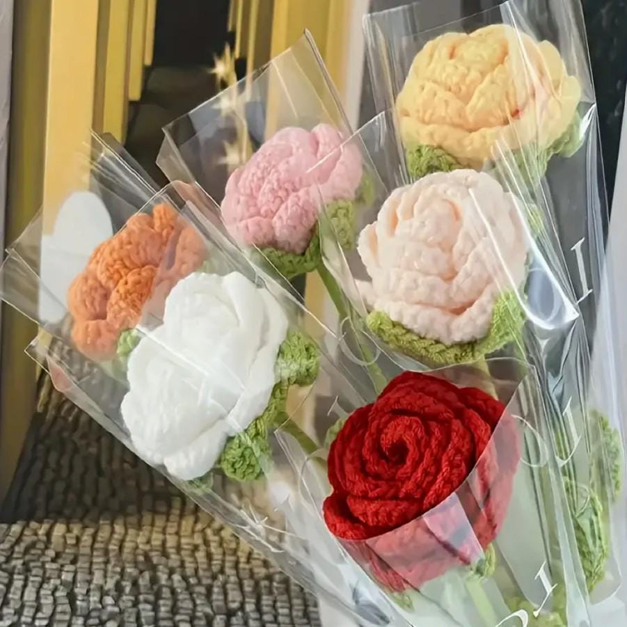 Crochet Flower Bouquet, Crochet Roses Unique Gift for Best Friend, Thoughtful Keepsake, BFF Birthday Surprise, Long Distance Friendship