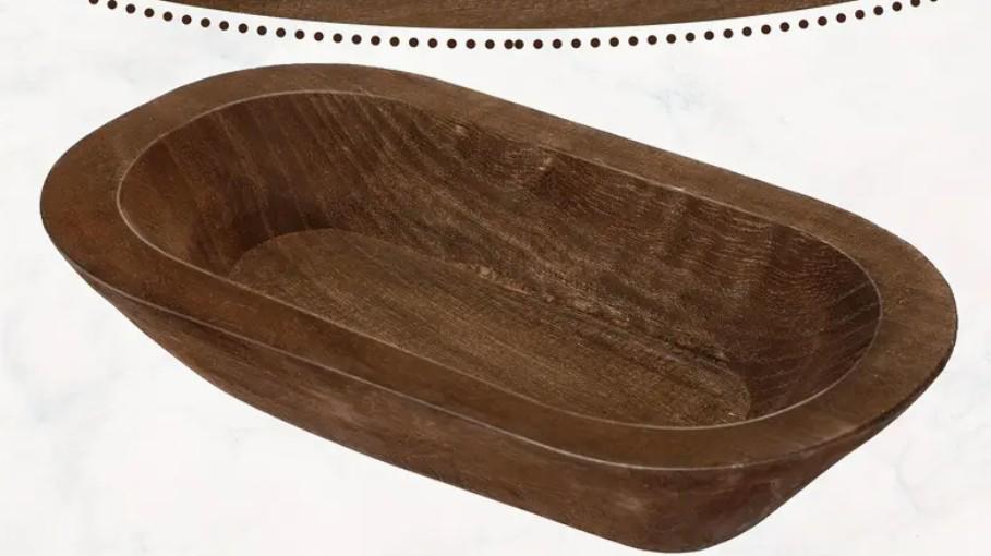 Fire Glass Dough Bowl Candle | Hand-Poured Soy Wax Candle | Rustic Wood Bowl Candle | Handmade Home Décor | Firepit Glass Candle Centerpiece
