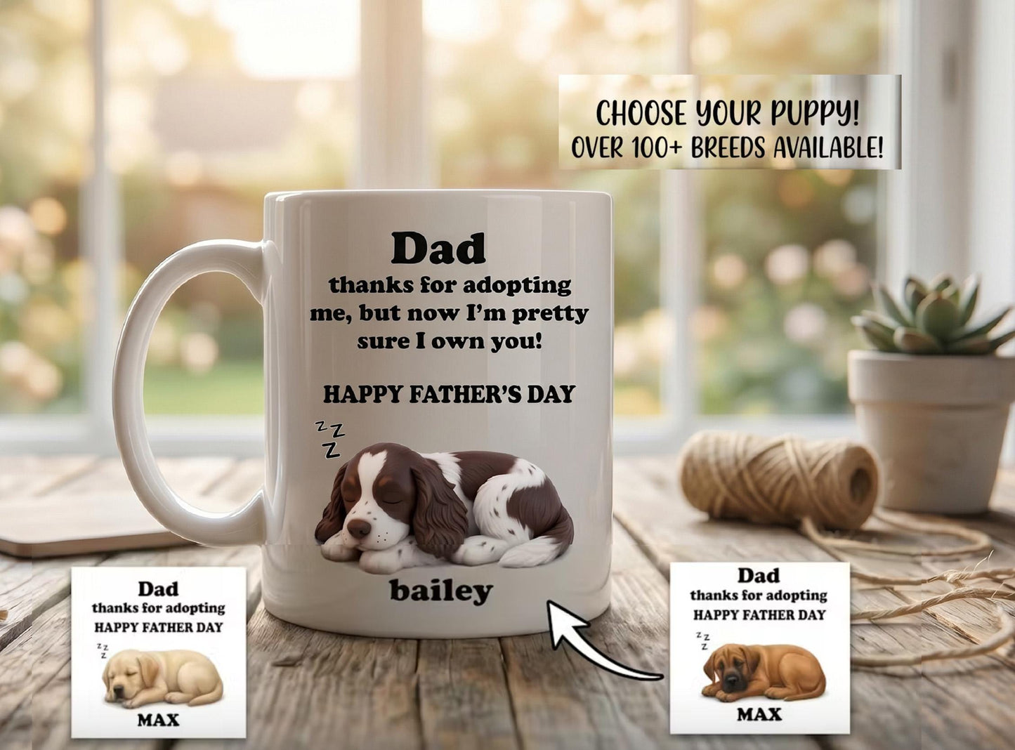 Personalized Dog Dad Mug for Father’s Day | Custom Pet Name Coffee Mug | Funny Dog Dad Gift from Dog | Personalized Puppy Dad Cup