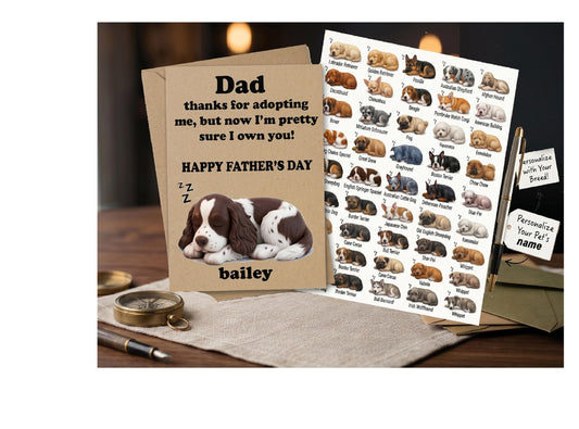 Personalized Dog Breed Father’s Day Card for Dog Dad | Custom Pet Name Card | Funny Father’s Day Card from Dog | Personalized Puppy Dad Gift