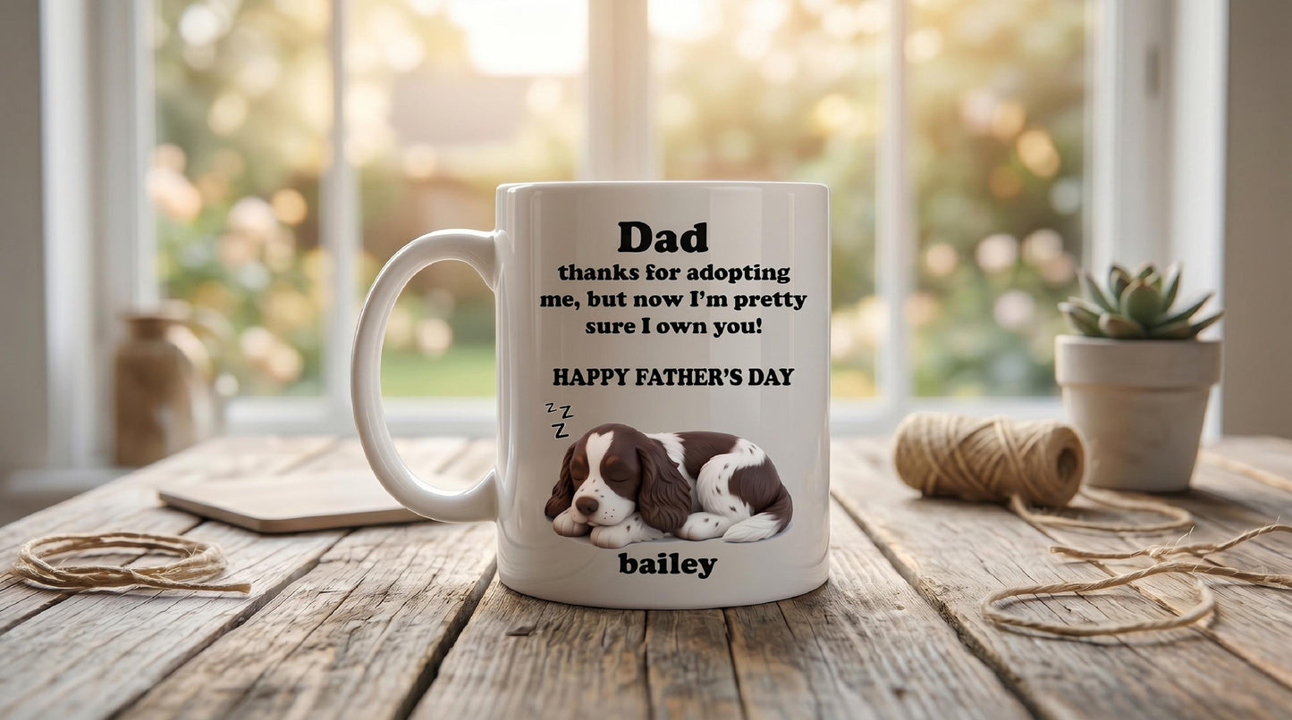 Personalized Dog Dad Mug for Father’s Day | Custom Pet Name Coffee Mug | Funny Dog Dad Gift from Dog | Personalized Puppy Dad Cup