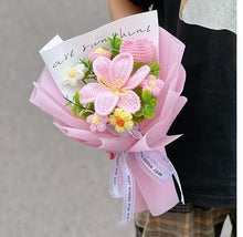 Load image into Gallery viewer, Crochet Flower Bouquet, Tulips Roses, Long Lasting Gift, forever flowers
