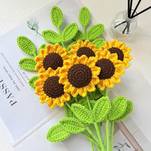 Load image into Gallery viewer, Crochet Sunflower Gift | Handmade Forever Flower | Knitted Sunflower | Rustic Farmhouse Decor | Teacher Mother's Day Gift
