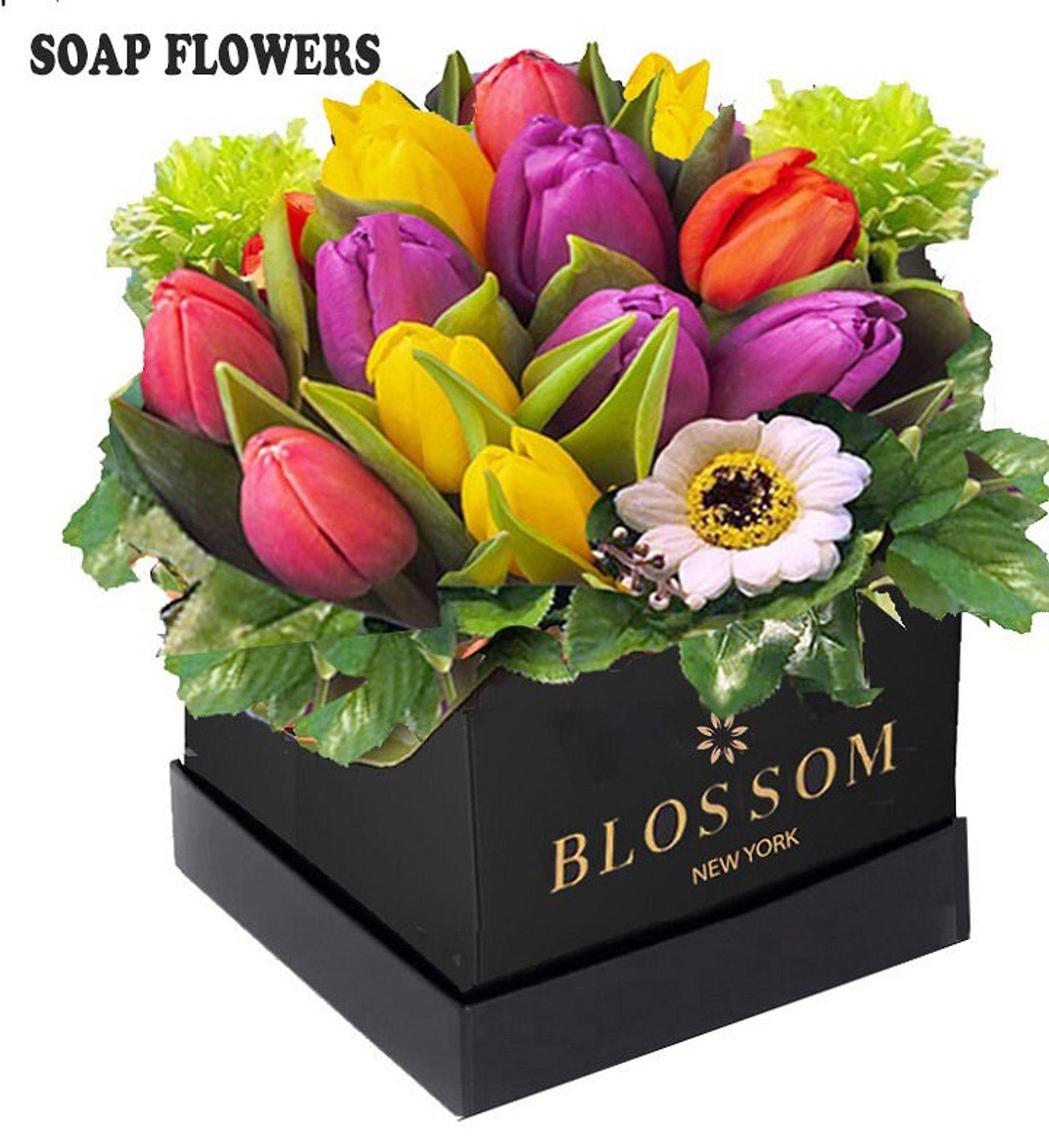 Soap Flower Arrangement, Forever Handmade in Colorful Box