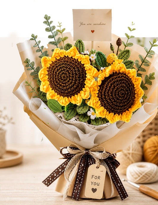 Crochet Sunflower, 10" Oversized Floral Décor | Forever Flower Gift