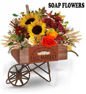 Fall Soap Flower Wheelbarrow - Naturally GiftedNY